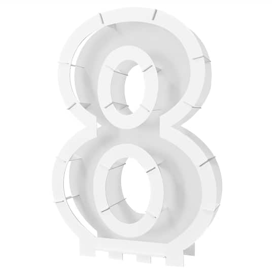 Beistle 56190-8W 32 x 22.5 in. Mosaic Number 8 Frame Balloon, White - Pack of 4